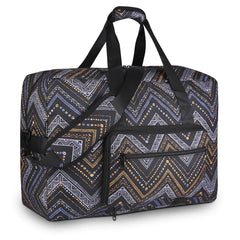 F.FETIVIN Weekender Bag Carry On Bag Travel Duffle Bag Medium Overnight Bag for Women (Wavy Stripes)